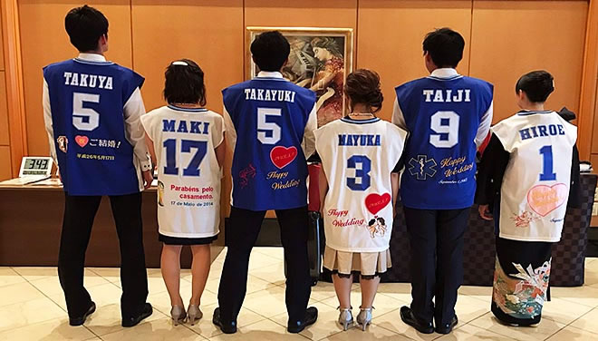 結婚式・披露宴・ウェディング・お祝いユニフォーム刺繍